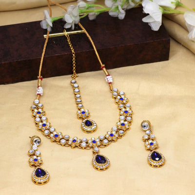 Blue Color Simplest Necklace Set