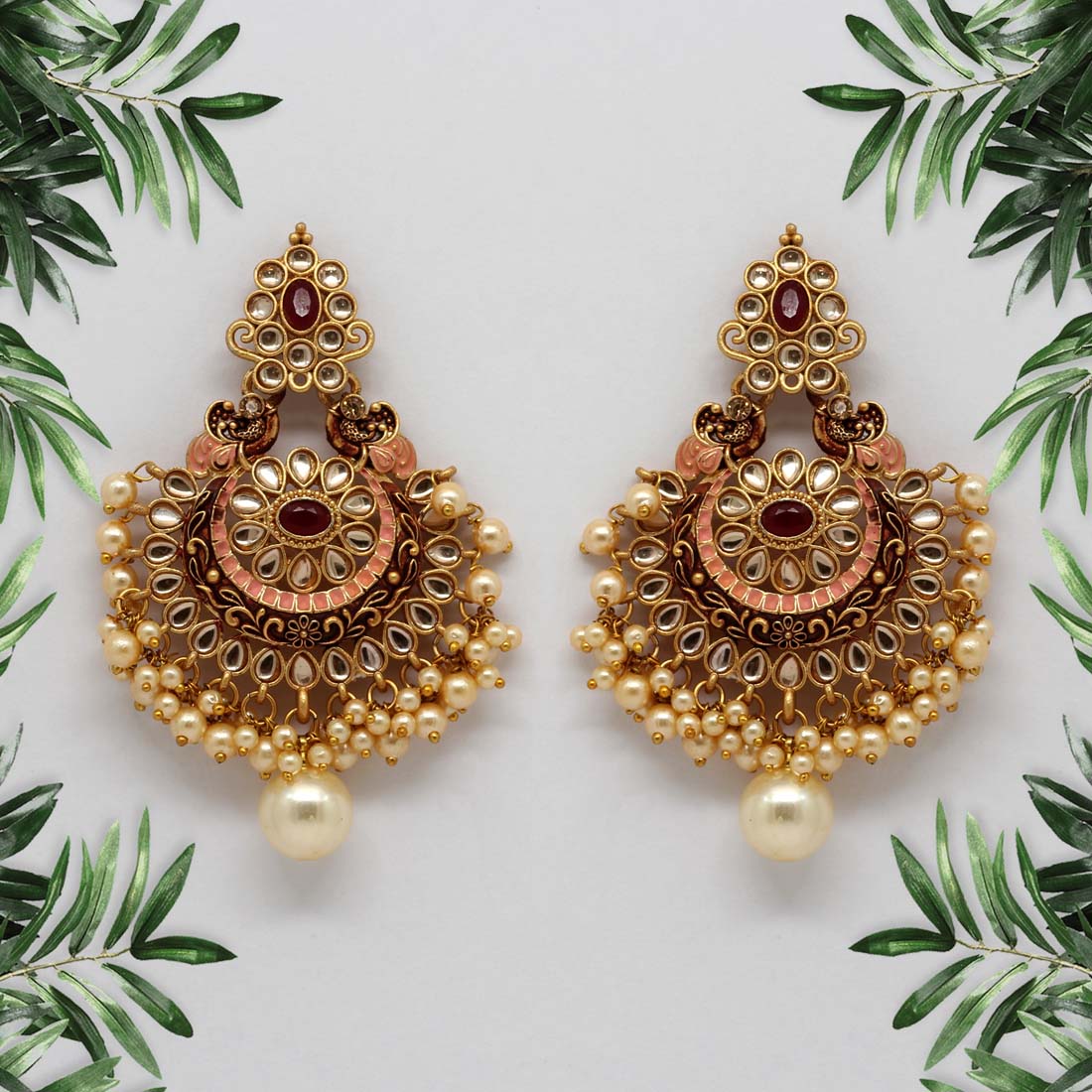 Red/maroon Kundan Maang Tikka and Jhumka Earring Set. Elegant Jewelry Set  With Stones. Mehndi, Shaadi, Haldi. Indian/pakistani. Bridal Set. - Etsy  Denmark